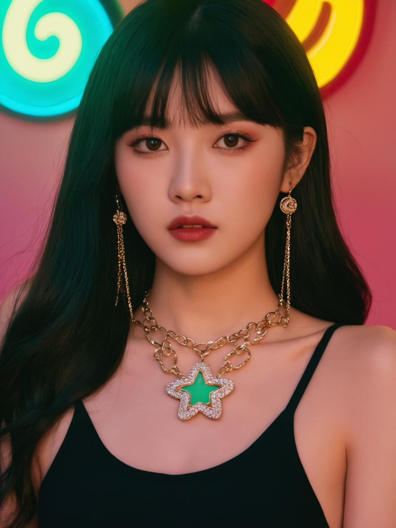 01840-3064928026-woman with a necklace and a necklace with a neon sign in the background, popular korean makeup, character album cover, dark psyc.png